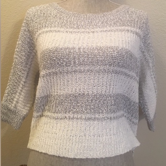 Striped Cropped Knit Sweater - Picture 1 of 1